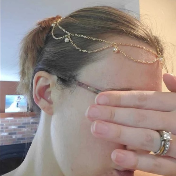 Faux Pearl Decor Chain Hair Band - Picture 6 of 12